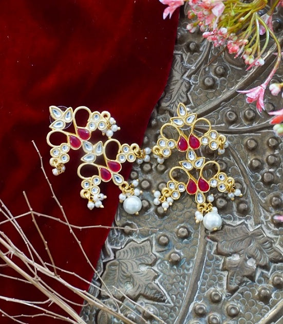 Alankar Red Stone Dangler