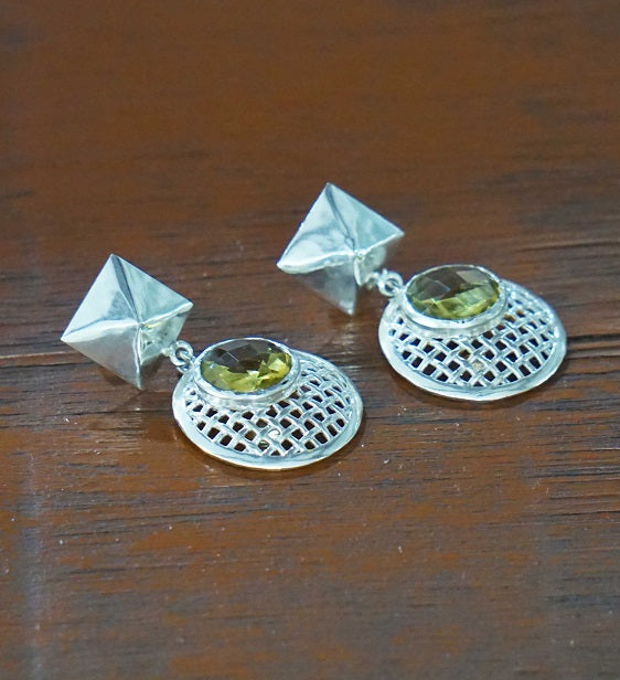 Interweave Round Citrine Earring