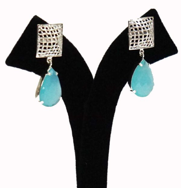 Interweave Blue Pear Earring