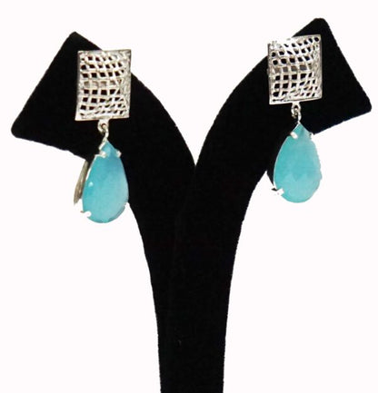 Interweave Blue Pear Earring