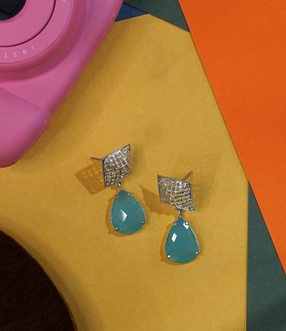 Interweave Blue Pear Earring