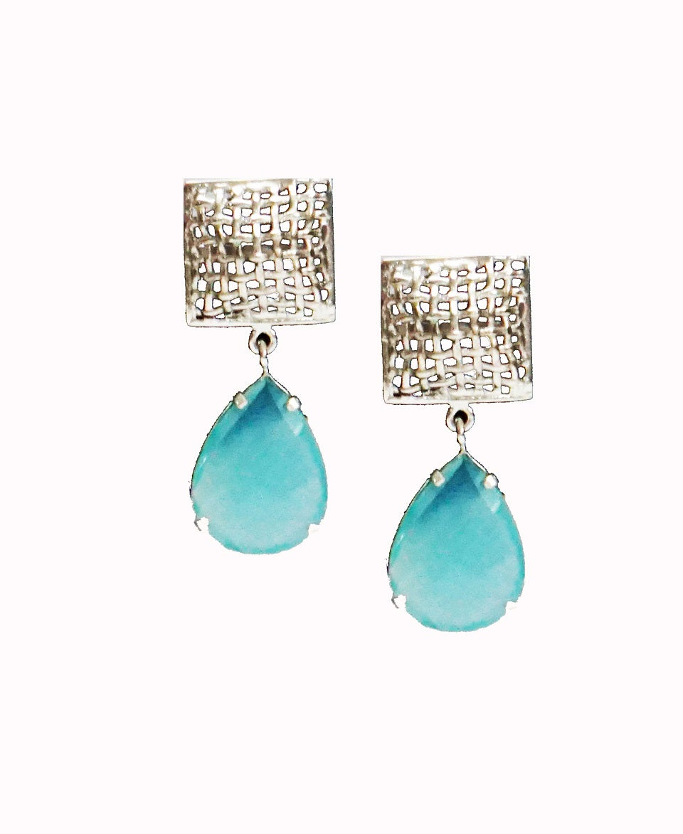 Interweave Blue Pear Earring
