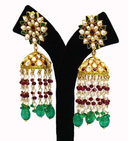 Floral Kundan Bridal Jhumka