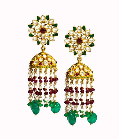 Floral Kundan Bridal Jhumka