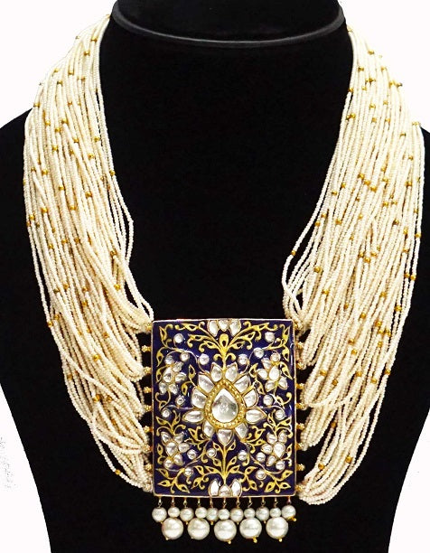 Blue Meenakari Bridal Necklace Set
