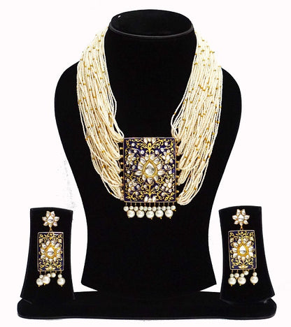 Blue Meenakari Bridal Necklace Set