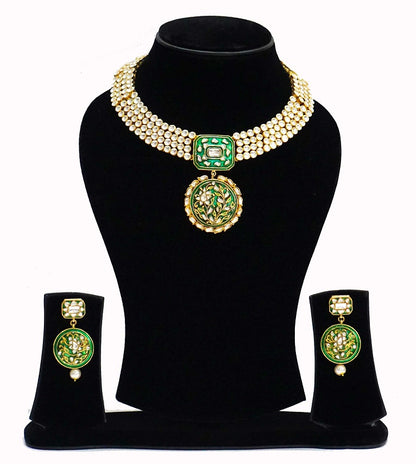 Green Meenakari Bridal Necklace Set