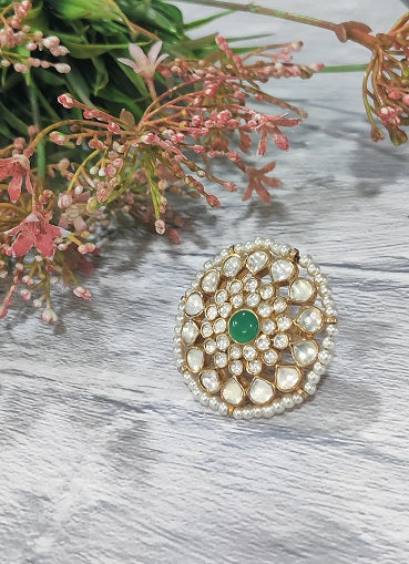 Green Round Bridal Ring