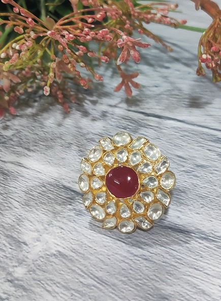 Red Stone Bridal Ring