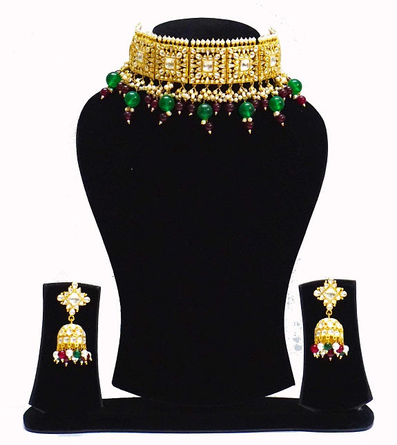 Red Green Bridal Chokar Set