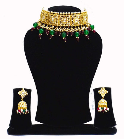 Red Green Bridal Chokar Set