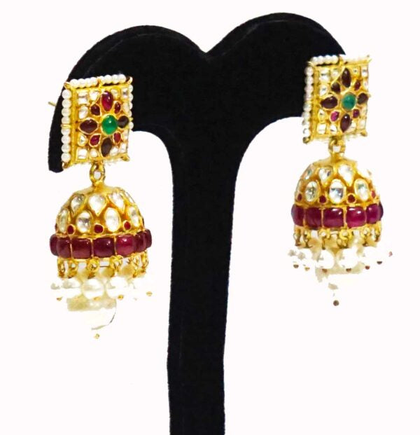 Red Green Bridal Jhumka