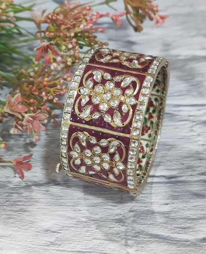 Red Kundan Bridal Bangle