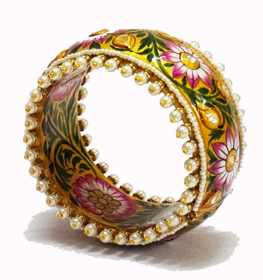 Yellow Meenakari Bridal Bangle