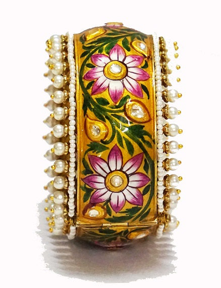 Yellow Meenakari Bridal Bangle