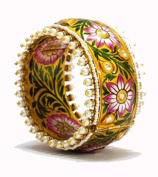 Yellow Meenakari Bridal Bangle