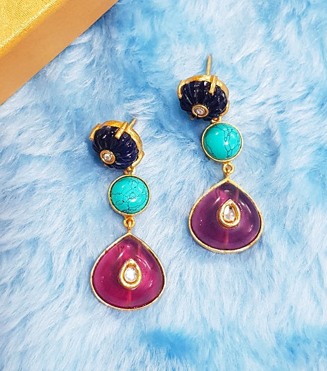 Amethyst Turquoise Dangler Earring