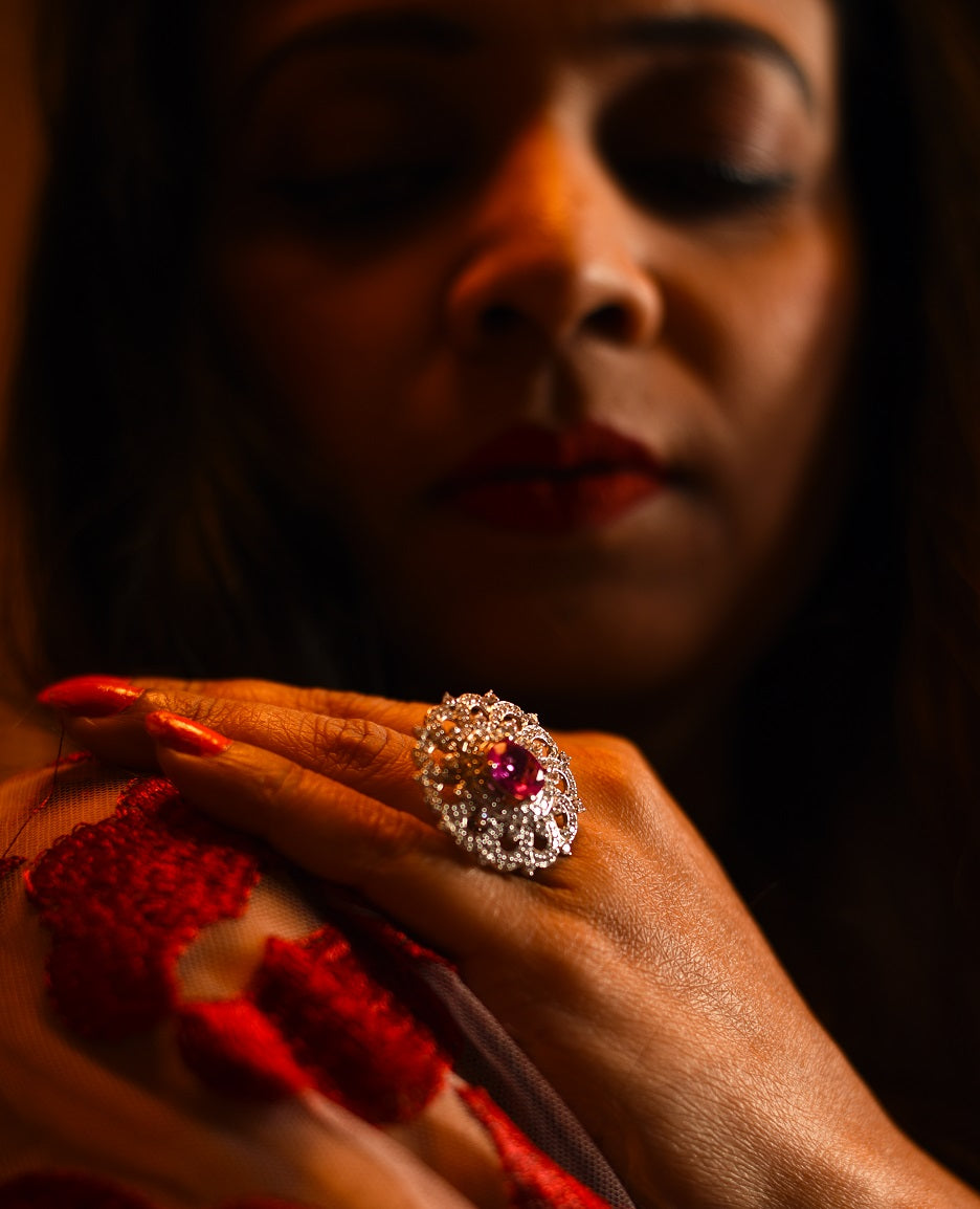 Pink Stone Cocktail Ring