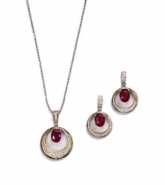 Round O Red Pendant Set