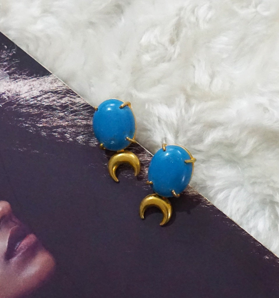 Turquoise Moon Stud