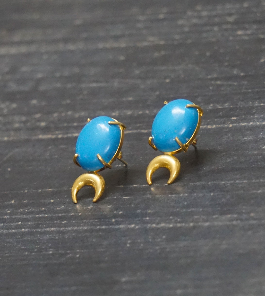 Turquoise Moon Stud