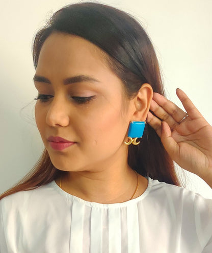 Turquoise Square Stud