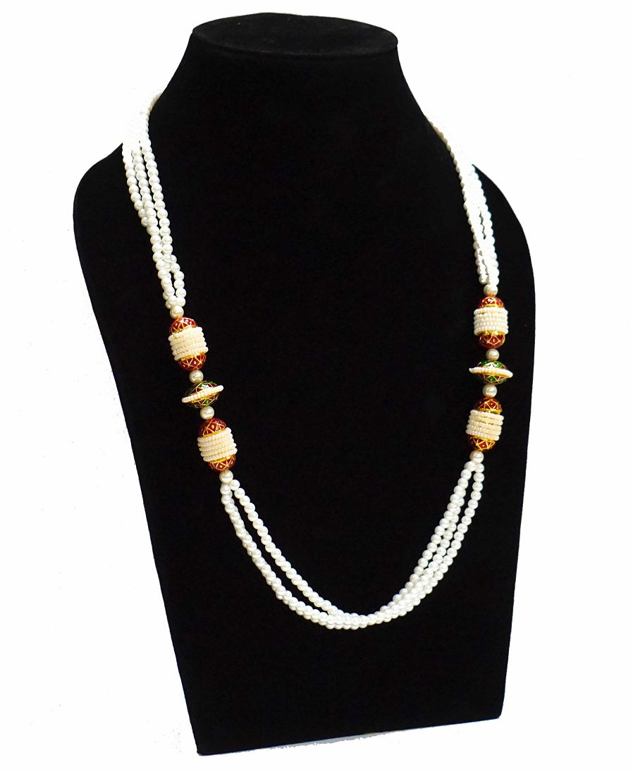 Pearl Red Opera Necklace