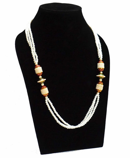 Pearl Red Opera Necklace