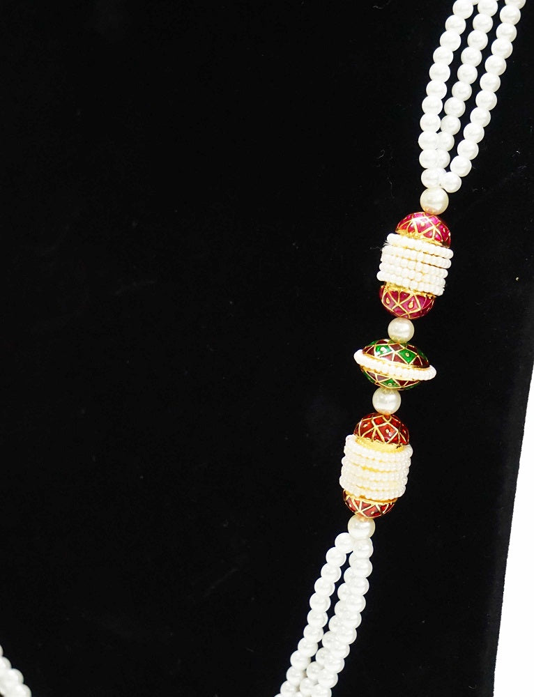 Pearl Red Opera Necklace