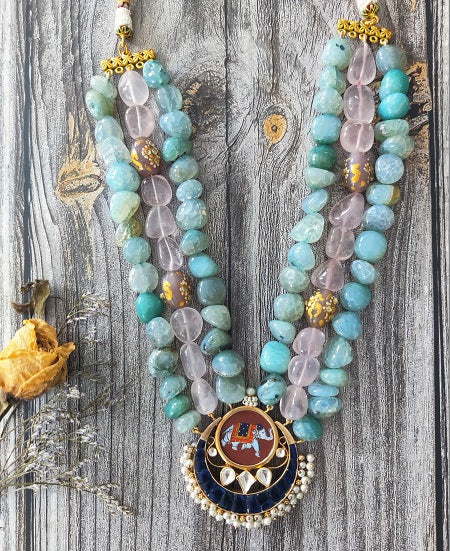 Chitrakari Elephant Necklace