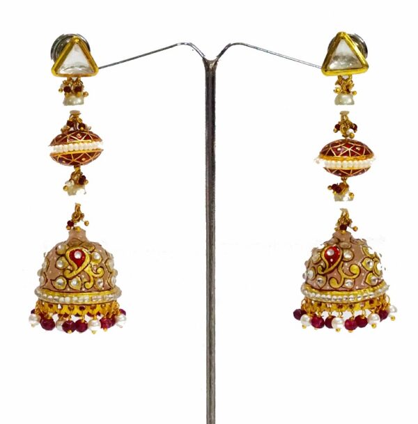 Rose Quartz Painted Jhumka