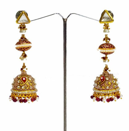 Rose Quartz Painted Jhumka