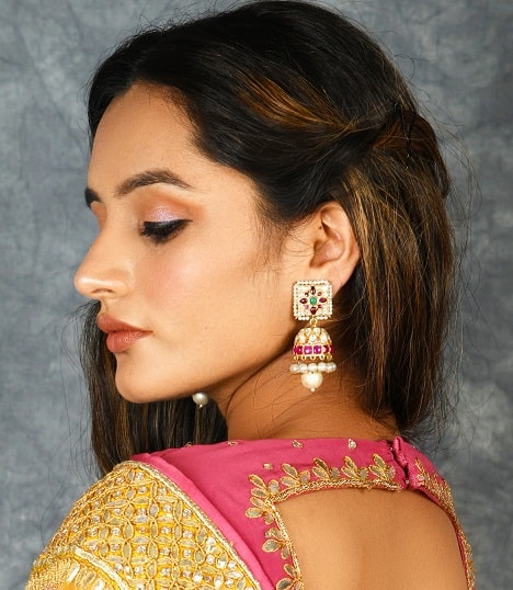 Red Green Bridal Jhumka