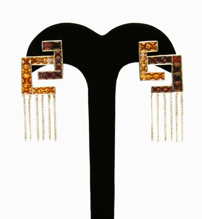 Citrine & Pink Musical Earrings
