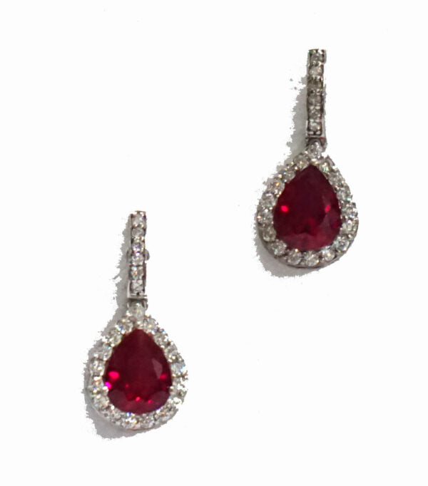 Red Pear Drop Earring