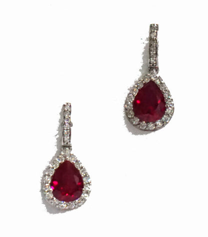 Red Pear Drop Earring