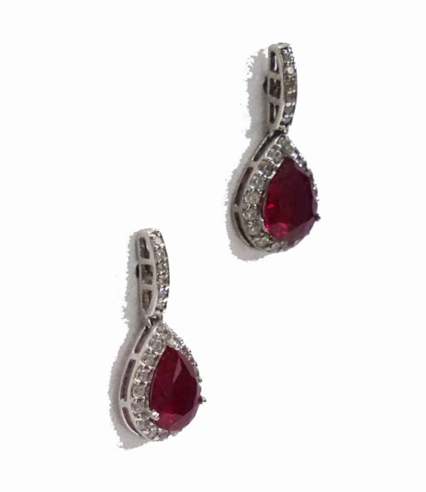 Red Pear Drop Earring