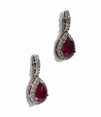 Red Pear Drop Earring