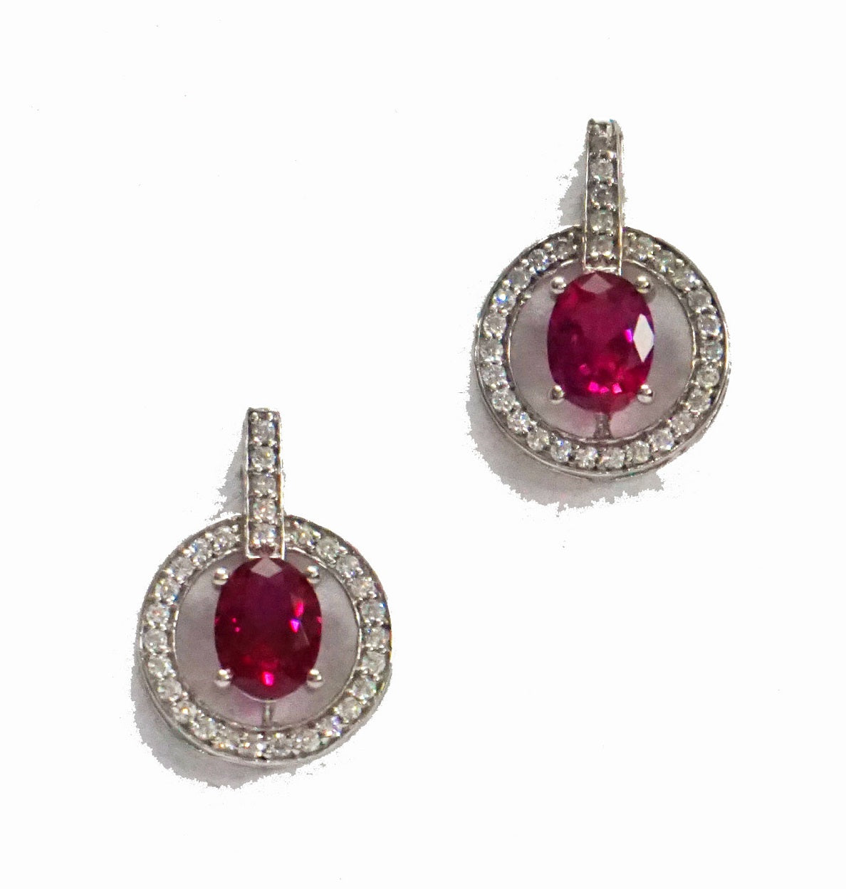 Red Round Drop Earrings