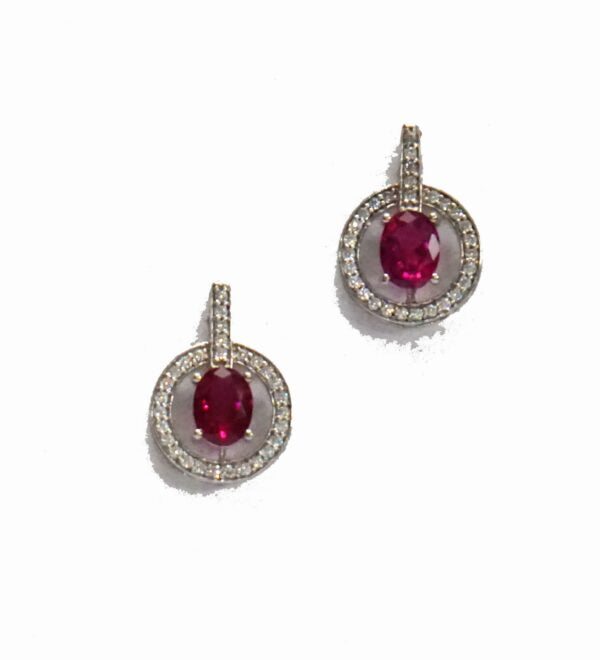 Red Round Drop Earrings