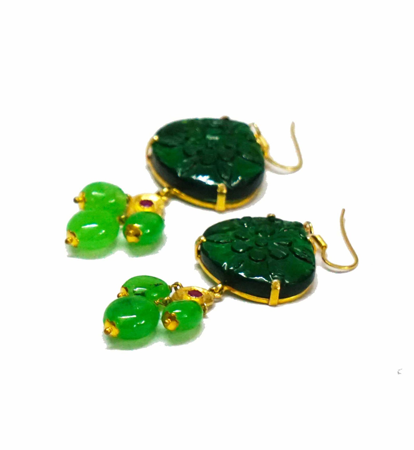 Green Leaf Carved Dangler