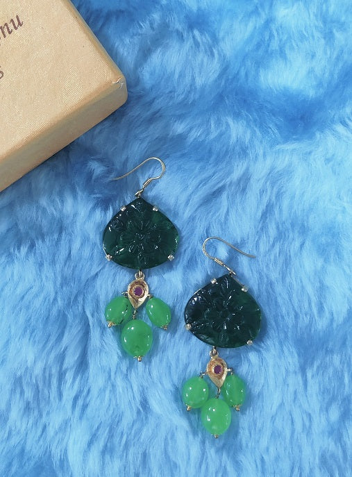Green Leaf Carved Dangler