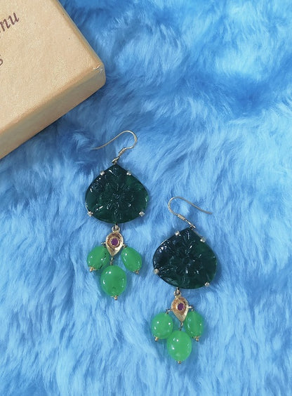 Green Leaf Carved Dangler