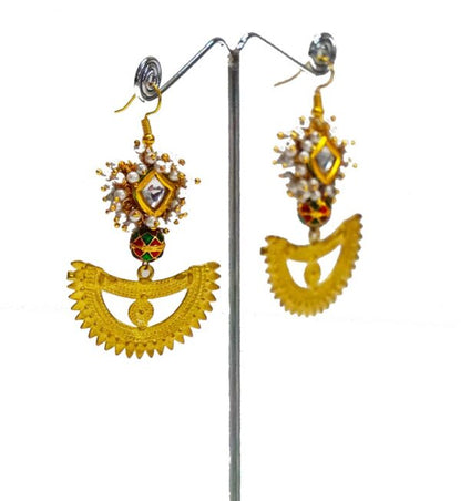 Kundan Meena Bead Dangler