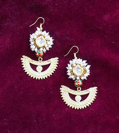Kundan Meena Bead Dangler