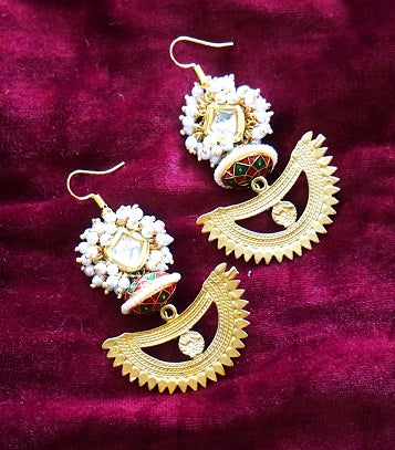 Kundan Meena Bead Dangler