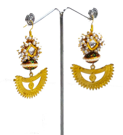 Kundan Meena Bead Dangler