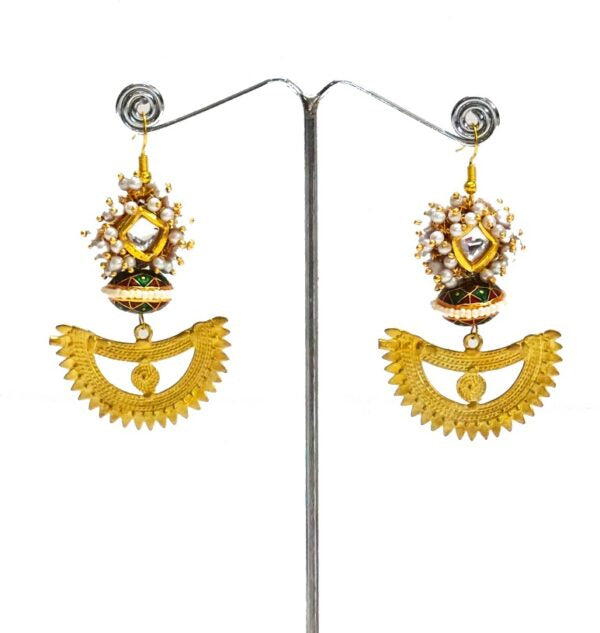 Kundan Meena Bead Dangler