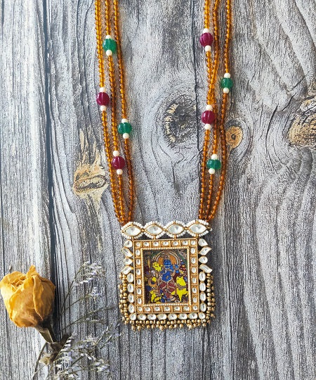 Chitrakari Radha Krishna Necklace