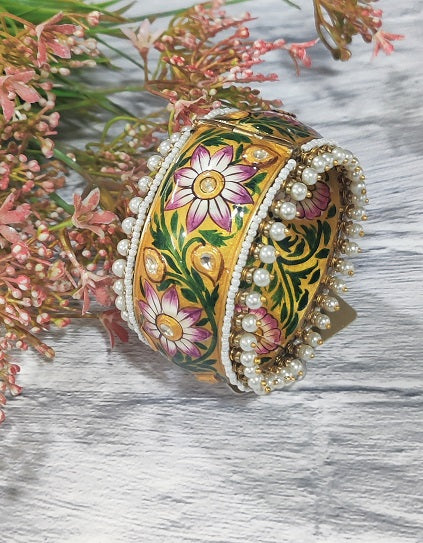 Yellow Meenakari Bridal Bangle